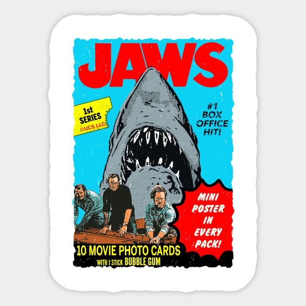 Vintage Jaws Trading Card Wrapper - 1st Series (UPDATED) Sticker by Double-Double Designs